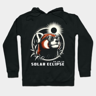 Solar Eclipse Red Pandas: Chic Tee with Playful Tree Climbers Hoodie